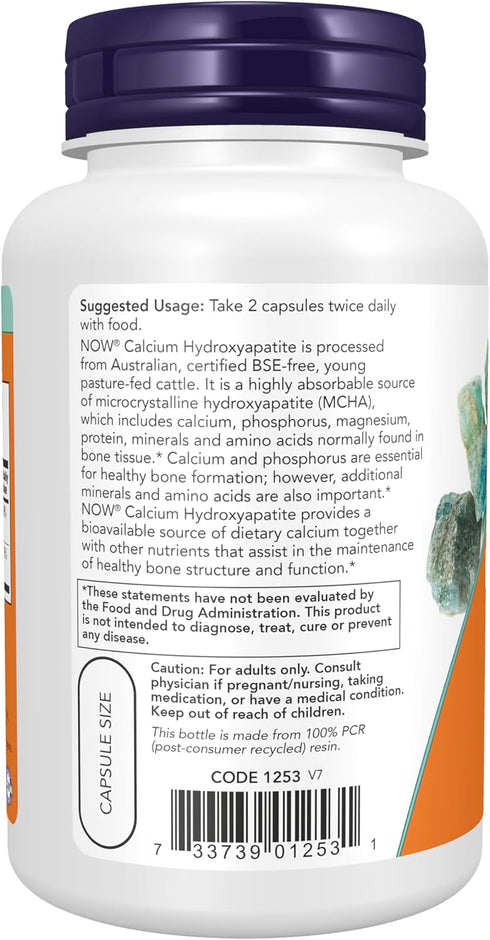 NOW Supplements, Calcium Hydroxyapatite Caps, Supports Bone Health*, 120 Capsules...
