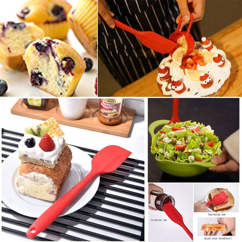 Get It Right Premium Silicone Spatula -Red color Non-Stick Heat Resistant Kitchen Spatula - Perfect for Baking, Dishwasher Safe Utensils, Cooking,...