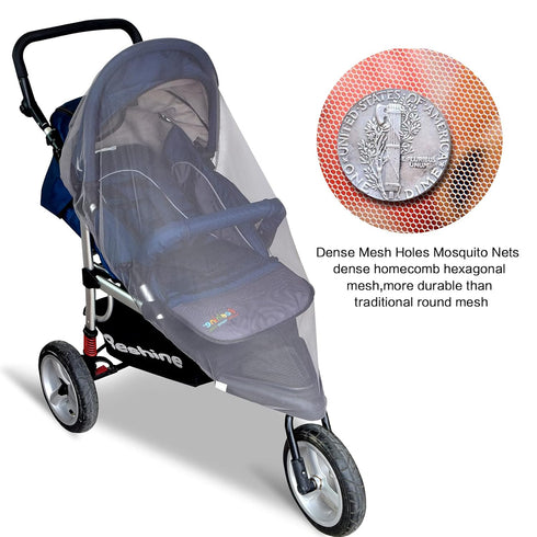 Mosquito Net for Stroller - Grey Sun Shade Protection Infant Stroller Mosquito Net and Car Seat - 2Pack Portable Bug Netting (Grey)...