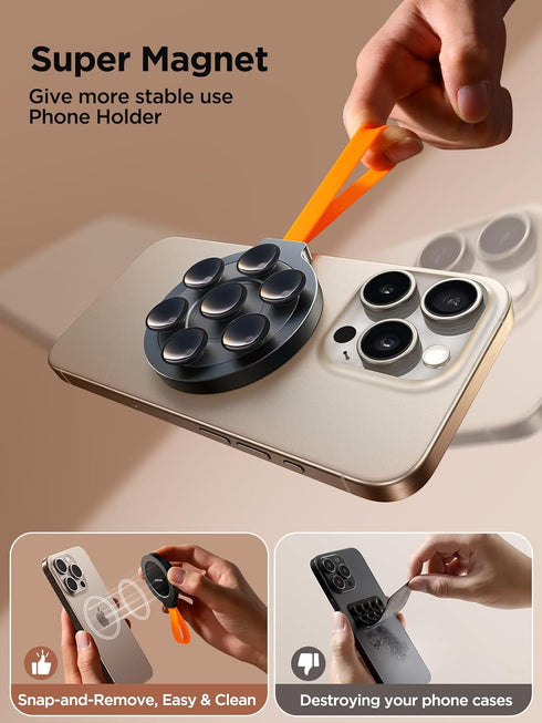 JOYROOM Magnetic Suction Cup Phone Mount, Silicone Suction Phone Case Grip Stand Holder for MagSafe, Hands-Free Mirror Shower Phone Holder Mount F...