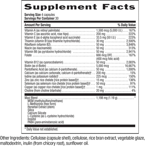 Country Life Maxi-Hair Plus Maximized with 5,000mg Biotin - Healthy Hair, Skin & Nails Support Supplement - Gluten-Free, Vegetarian, Soy-Free, Pre...