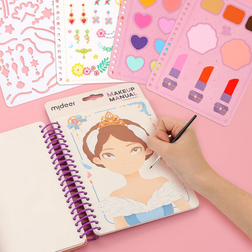 4 in 1 DIY Fashion Design Make Up Drawing Book for Girls Cute Stencils Stickers Scrapbooking Painting Art Activity Book for DIY Crafts Album Bulle...