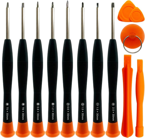 Precision Screwdriver Set Compatible with iPhone Macbook, Phillips 1.5mm PH000, Pentalobe Screwdriver P2 P5, Tri-point Y000 0.6mm, Torx T5 T6, Suc...
