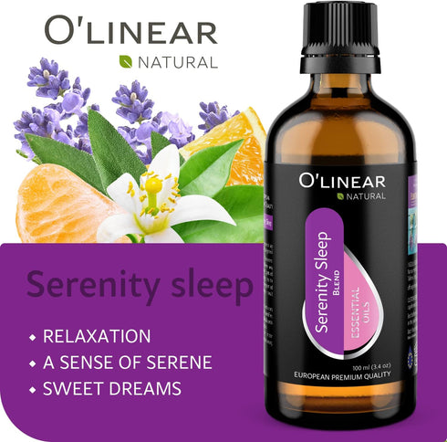Natural Calm Serenity Sleep Essential Oil Blend - Pure Aromatherapy Oils for Sleep and Relaxation, Perfect for Diffuser - Lavender, Orange, Sage a...