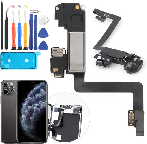 Earpiece Speaker for iPhone 11 Pro Ear Speaker Replacement for iPhone 11 Pro Speaker Replacement Light Proximity Sensor Flex Cable Earphone Speake...