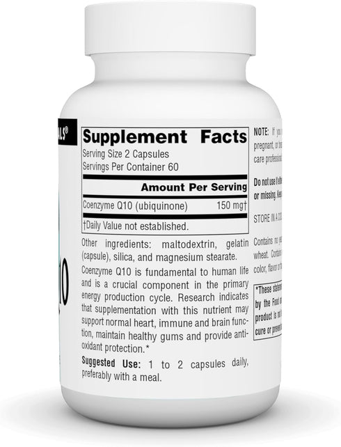 Source Natural Coenzyme Q10 Antioxidant Support 75 mg For Heart, Brain, Immunity, & Liver Support - 120 Capsules...