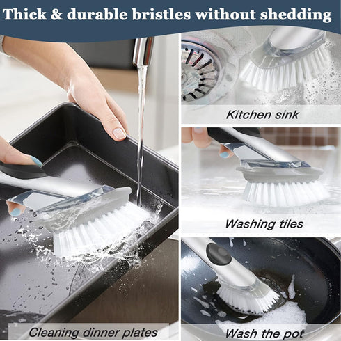 Dish Cleaning Soap Dispensing Brush Refills for OXO Dish Brush - 8 Pack Brush Head Replacement for Scrubber (Grey)...