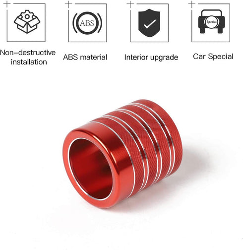 JeCar Gear Shift Knob Cover Trim Accessories for 2010-2020 Toyota 4Runner TRD Pro Off-Road 4WD Shifter Knob Cover (Red)...