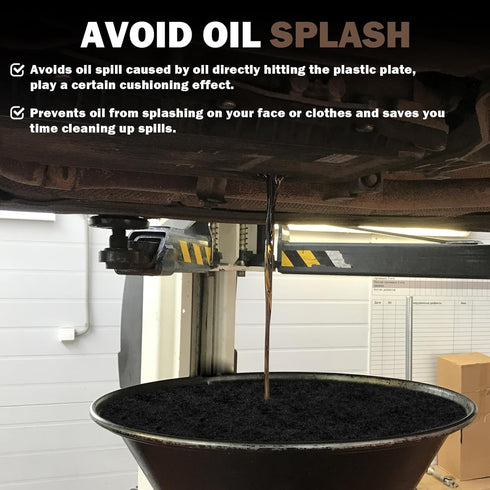 22" Oil Drain Splash Pad, No Splatter Pad, Square Oil Drains Anti Splash Oil Change Mat for Car Changing Oil Transmission Drain Pan, Black Heat-Re...