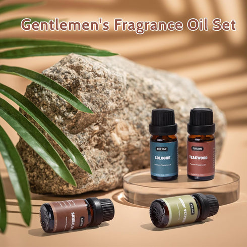 Essential Oils Set, Men Scents Fragrance Oil Essential Oils for Diffuser | Sandalwood, Teakwood, Sweet Tobacco, Cinnamon & Pine Needle, Woody Veti...