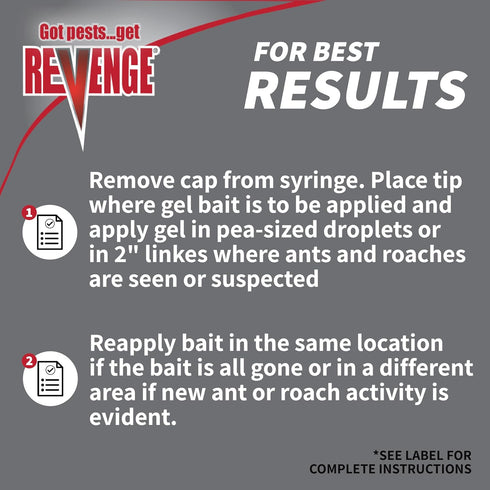 Revenge Invisible Ant & Roach Gel Bait, Long Lasting Protection for Home Pests...