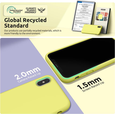 SURPHY Designed for iPhone Xs Case and for iPhone X Case with Microfiber Lining, Thickened Liquid Silicone Phone Case for iPhone X XS 5.8 inches, ...