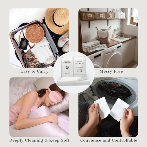 Silk Detergent Sheets, Laundry Detergent Sheets for Delicates, Eco-friendly Plastic Free Non-sentizizing Gentle Silk Wash, Space Saving Easy to Ca...