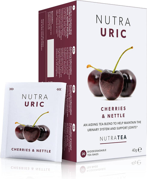 NUTRAURIC - Uric Acid Cleanse and Kidney Support – Kidney Cleanse Tea – Includes Cherry, Nettle & Turmeric - 40 Enveloped Tea Bags - by Nutra Tea ...