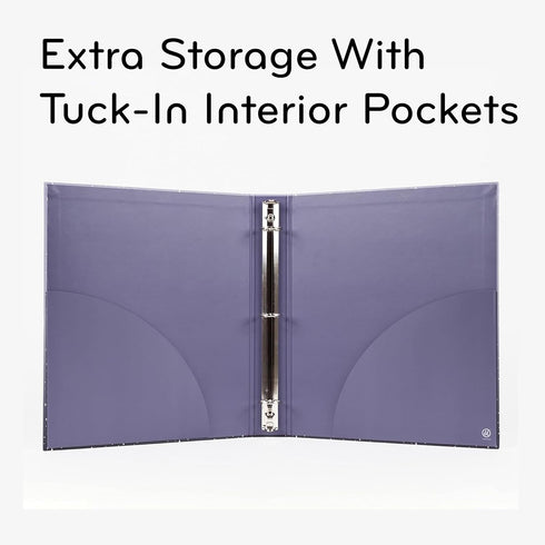 U Brands Eco-Conscious Celestial 1" Binder, Purple, Gold Metal O-Rings...