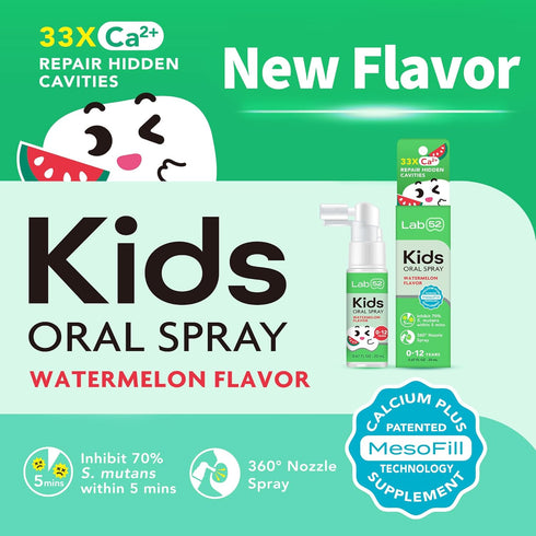 LAB52 Kids Oral Spray, Toddler Toothpaste Helper for Cavity Repair and Fresh Breath, Children Anticavity with Fluoride Free for Newborn to Prescho...
