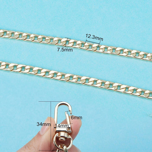 PH PandaHall 63 inch 7.5MM Width Iron Flat Purse Chain Strap Handbags Replacement Accessories for Wallet Clutch Satchel Tote Bag Shoulder Crossbod...