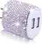 USB Wall Charger Bling 5V/2.4A 24W Dual Port Fast Charger Plug Cell Phone Block Adapter White for iPhone Android Samsung Pad Tablet etc......