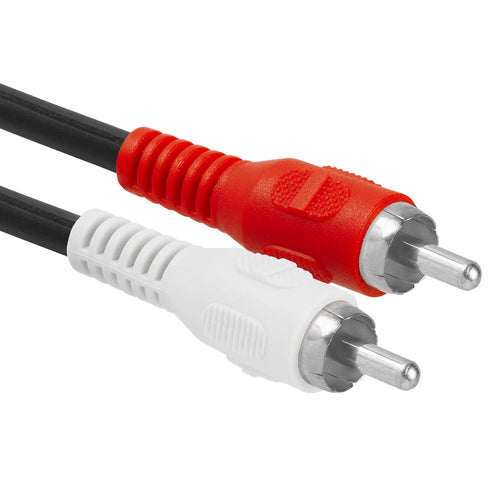 Cmple - 2 RCA Male to 1 RCA Female Stereo Audio Y-Cable, Plugs to Jack Y-Adapter Subwoofer Cable, Gold Plated...