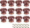 uxcell Round Wood Knobs,12Pcs 37mm Dia Cabinet Furniture Kitchen Pulls handles for Dresser Drawer Wardrobe, Dark Red...