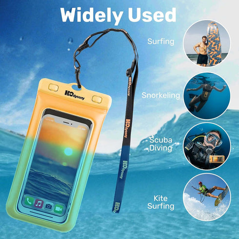 Waterproof Phone Case and Lanyard - Excellent Waterproof Protection - Floats in The Water Orange......