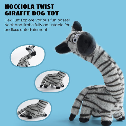 Nocciola Twistable Giraffe Pup Dog Toy, Stuffed Plush Dog Toy for Small Medium Breeds, Interactive Tug of War Dog Toys, Soft Crinkle Puppy Dog Toy...
