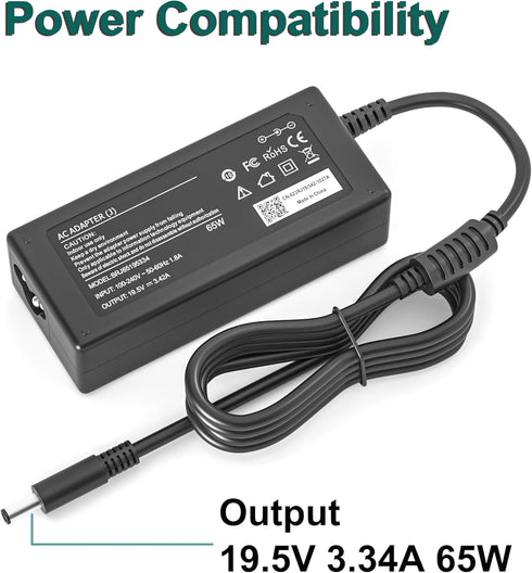 65W AC Charger for Dell Inspiron 15-7000 15-5000 15-3000 17-7000 17-5000 17-3000 13-7000 11-3000 2 in 1 Series 3558 3181 5100 5535 5555 5558 5559 ...