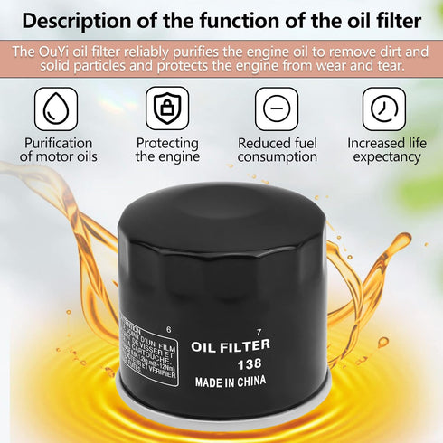 Air Filter 13780-03G00 Oil Filter 1651003G00 with Spark Plug Replacement for Suzuki Eiger 400 LTA400 2x4 / LTA400F 4x4 Auto 2003-2007,King Quad 40...