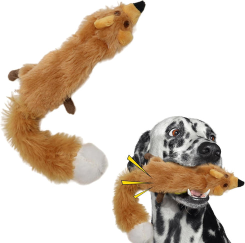 SPOT Skinneeez | Stuffless Dog Toy with Squeaker for All Dogs | Tug-of-War Toy for Small and Large Breeds | 23" | Fox Design | by Ethical Pet...