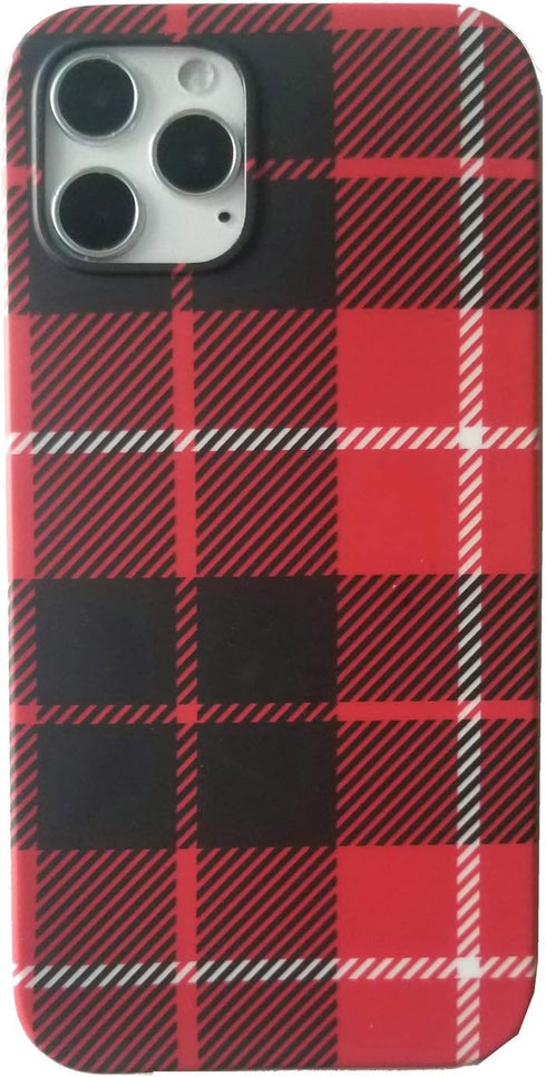 Red Plaid Case for iPhone 12 Pro Max, Christmas Phone Cover, Taran Soft TPU Super Slim Fit Silicone Snap Cover Flexible Case for iPhone 12 Pro Max...