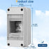 Waterproof Distribution Protection Box, ABS Plastic Breaker Electrical Box and Transparent Cover IP65, for Indoor Outdoor Wall Circuit Breaker (HT...