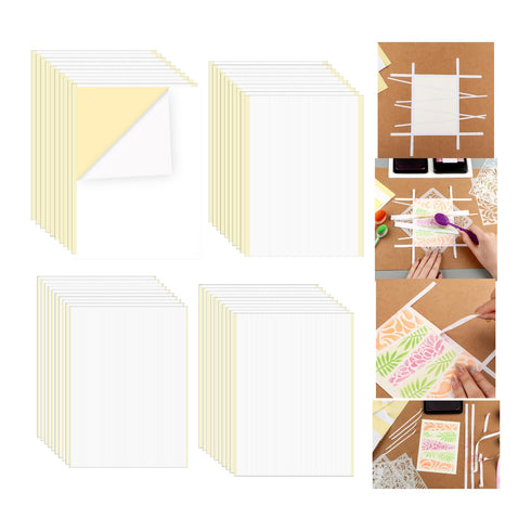 80 Sheets/Set Masking Strips Stamping Mask PaperAdhesive Stamp Masking Paper for Crafting, Repositionable Low-Tack Adhesive Sheets15.2x21cm/6x8.3i...