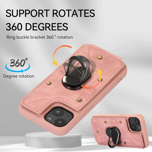 Asuwish Phone Case for iPhone 13 6.1 inch Wallet Cover with Tempered Glass Screen Protector and Ring Credit Card Holder Leather Cell Accessories i...