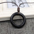 Long Wooden Pendant Necklaces for Women Black Boho Handmade Necklace for Sweater...