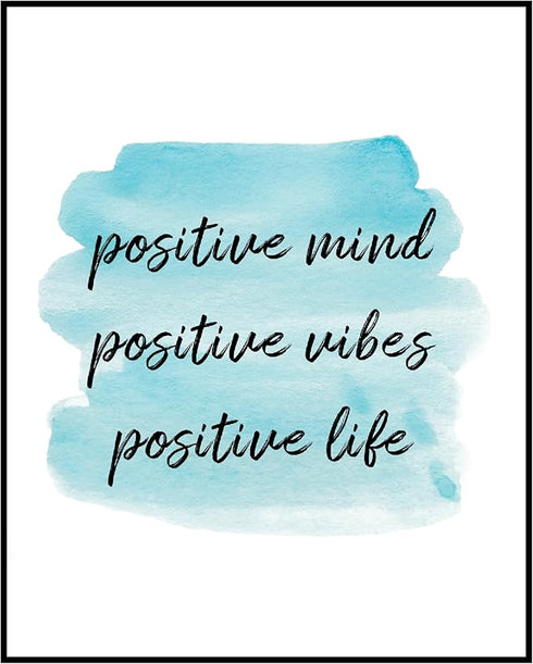 Posterizer 1 pcs-positive saying positive mind vibes life-Motivational & Inspirational Art-Inspirational Women's Art-Gift for Men Women Entreprene...