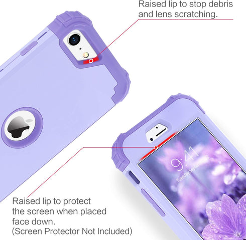BENTOBEN for iPhone SE 2022 Case and iPhone SE 2020 Case, Heavy Duty 3 in 1 Full Body Rugged Shockproof Hybrid Hard PC Soft Rubber Case for iPhone...