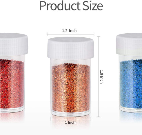 Teenitor Fine Glitter for Crafts Set, 24 Jars Hair Glitter for Kids Face and Body Glitter, Extra Fine Glitter for Resin Craft Glitter, Nail Glitte...