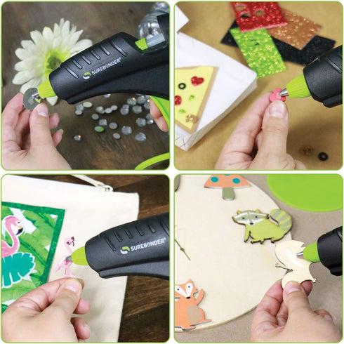 Surebonder DT-270FKIT Full Size Dual Temperature Glue Gun with 12-4-Inch Standard All Purpose Glue Sticks,Black,green...