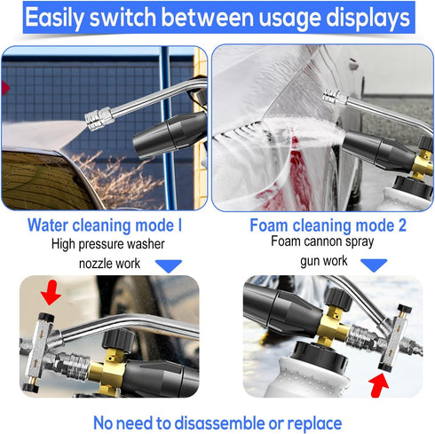 Pressure Washer Extension Wand, 1/4 Inch Quick Connectors Dual-Ended Curved Power Washer Extension Rod/Pole Power Washer Lance Cleaner Accessory f...