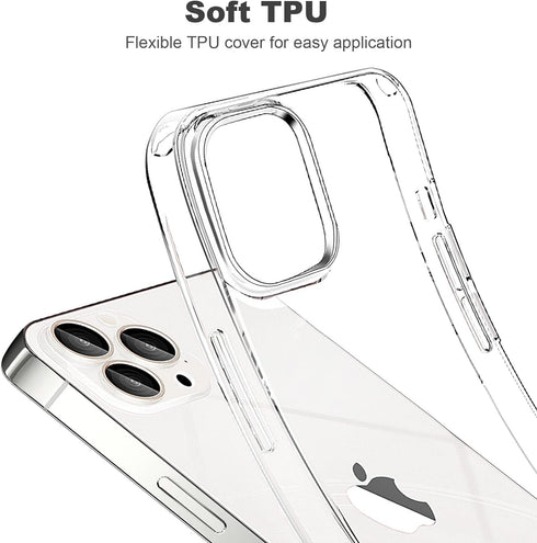 Compatible with iPhone 12 Pro Max Case Clear, Transparent Soft Shockproof Protective Slim Thin Bumper Cover Phone Case...