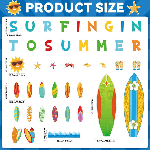 Summer Classroom Bulletin Board Decorations Surfboard Surfing Bulletin Board Set Surfing Into Summer Paper Cutouts for Surfboard Sign Teacher SCla...