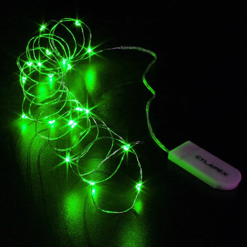 CYLAPEX 6 Pack Green Fairy Lights String Battery Operated Fairy Lights Firefly Lights LED Starry String Lights 3.3ft 20 LEDs Silvery Copper Wire f...