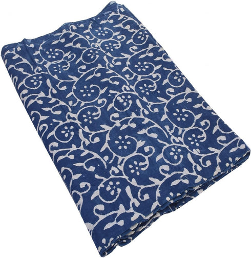 Trade Star 3 Yard Indigo Block Print Fabric for Dressmaking Indian Floral Print Fabric for Crafting 100% Cotton Fabric by The Yard Beautiful Dress...