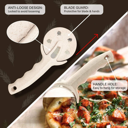 Pizza Cutter Wheel, Stainless Steel Pizza Cutter with Cover, Super Sharp Pizza Slicer-Dishwasher safe,Smooth Rotating Pizza Wheel Safe with Health...