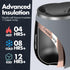 GRANDTIES Insulated Coffee Mug with Handle - Sliding Lid for Splash-Proof 16 oz Wine Glass Shape Thermal Tumbler with Double Walled Vacuum Stainle...