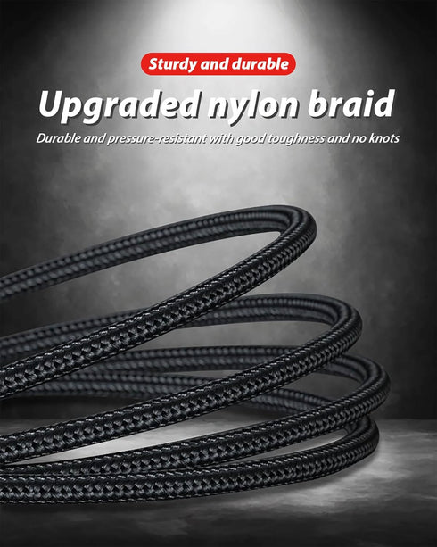 100W Multi 3 in 2 Fast Charging Cable 10FT, Black Long Nylon Braided,3 in 2 USB A/C to USB-C Lightnning Micro Connectors for iPhone 15/15 plus,Sam...