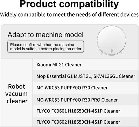 H18650CH-4S1P Vacuum Compatible for Xiaomi MI G1, Mop Essential G1 MJSTG1, SKV4136GL, MC-WRC53,Phicomm X3 Robot Vacuum Cleaner 2600mAh 14.4V...