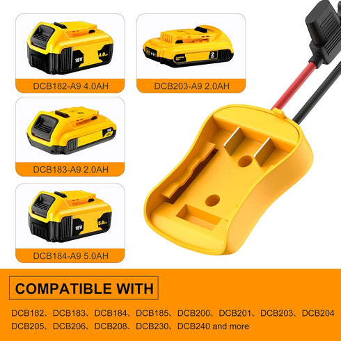 2PCS 20V Battery Adapter for Dewalt Power Wheel Battery Adapter Battery Converter Kit 12 AWG Wire with Fuses and Connectors for Robotic RC Car Toy...