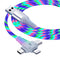 3 in 1 LED RGB USB Charging Cable, USB C, Micro B, and 1 pin for I Products...