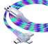 3 in 1 LED RGB USB Charging Cable, USB C, Micro B, and 1 pin for I Products...